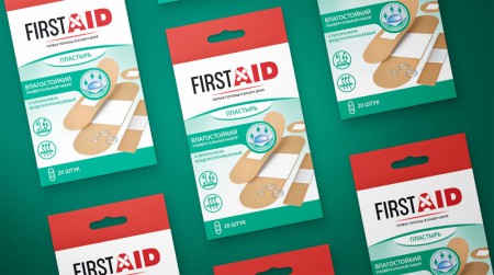 дизайн упаковки пластырей First Aid