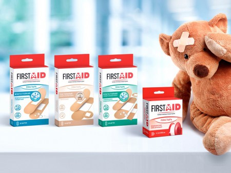 дизайн упаковки пластырей First Aid