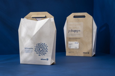 дизайн упаковки для страховых полисов Allianz