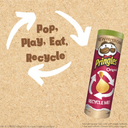 Pringles тестирует упаковку из картона