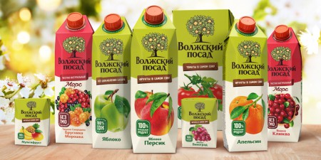 дизайн упаковки сока "Волжский посад"