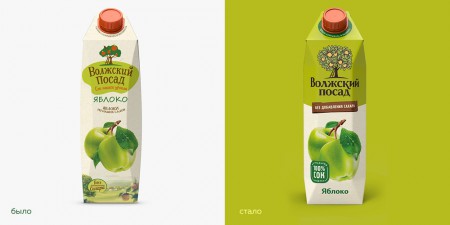 дизайн упаковки сока "Волжский посад"