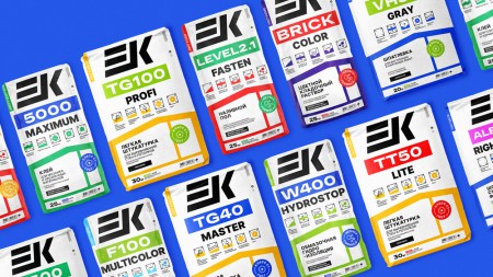 Unblvbl разработал новый дизайн упаковки для строительных смесей ЕК Кемикал