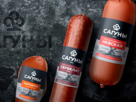 Labelmen разработал новый дизайн упаковки колбас "Сагуны"