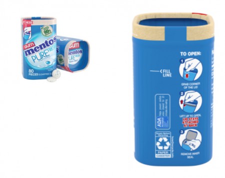 Новая упаковка Mentos на 90% состоит из бумаги