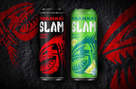 дизайн упаковки для энергетиков Piranha's Slam