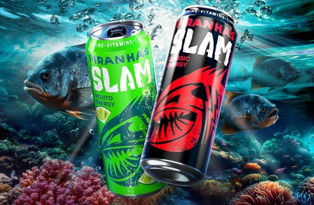 дизайн упаковки для энергетиков Piranha's Slam