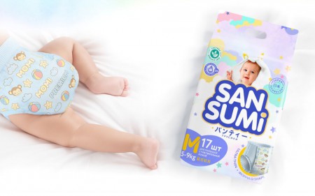 Getbrand разработали дизайн упаковки для подгузников Sansumi