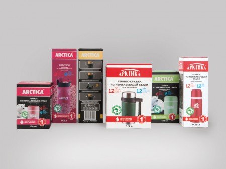 новый дизайн упаковки термосов «Арктика»