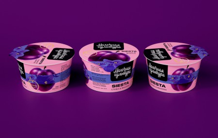 дизайн упаковки йогуртов Siesta