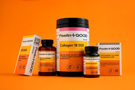 редизайн упаковки для бренда биологически активных добавок FeelinGood